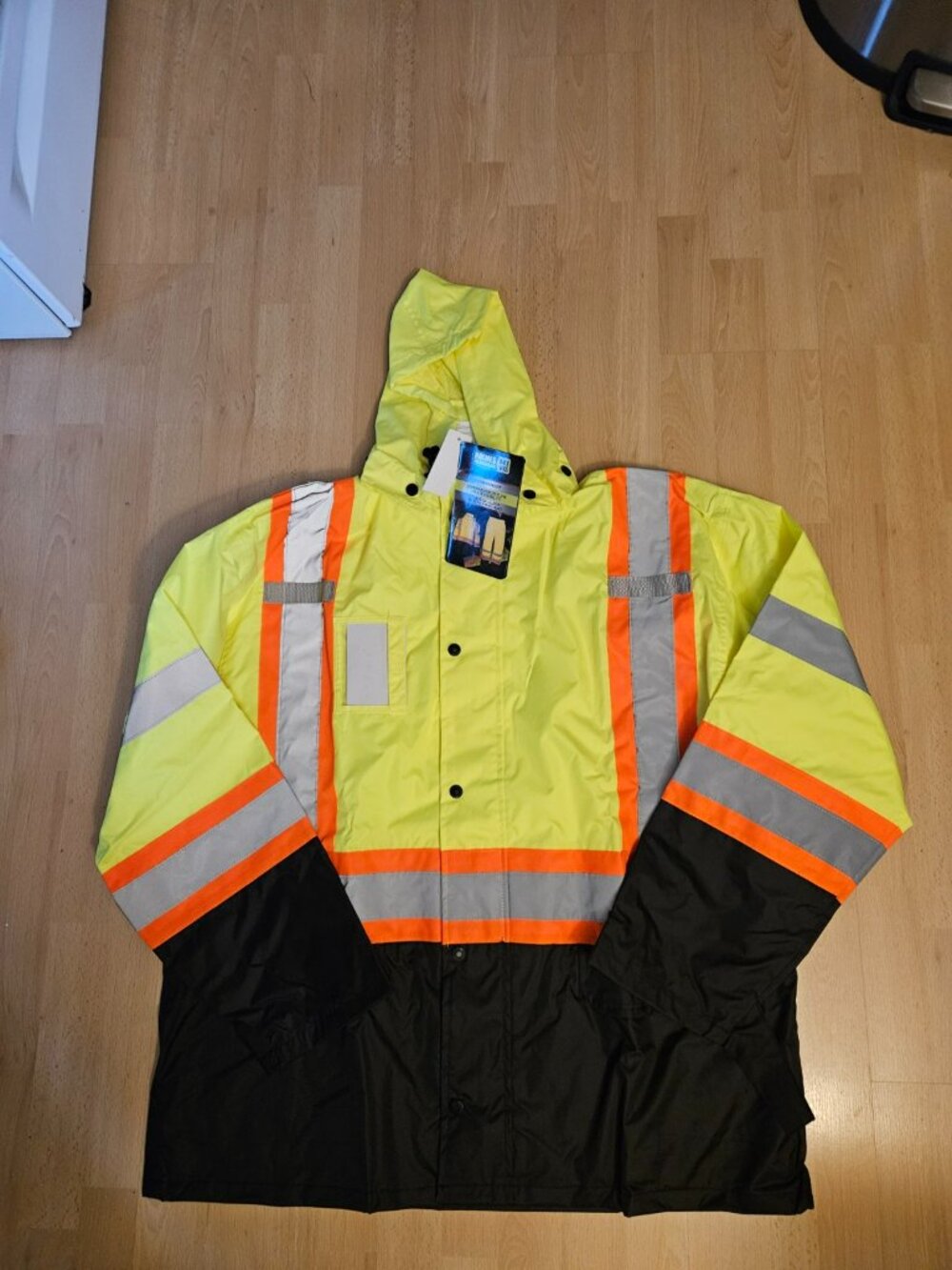 Holmes Workwear ANSI Class 3 Type R Hi Vis Rain Suit large Waterproof Reflect - Picture 4 of 10